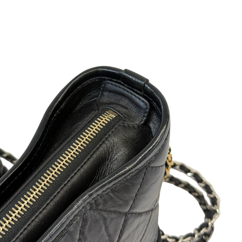 Gabrielle Hobo Small Aged Calfskin Quilted Black MHW