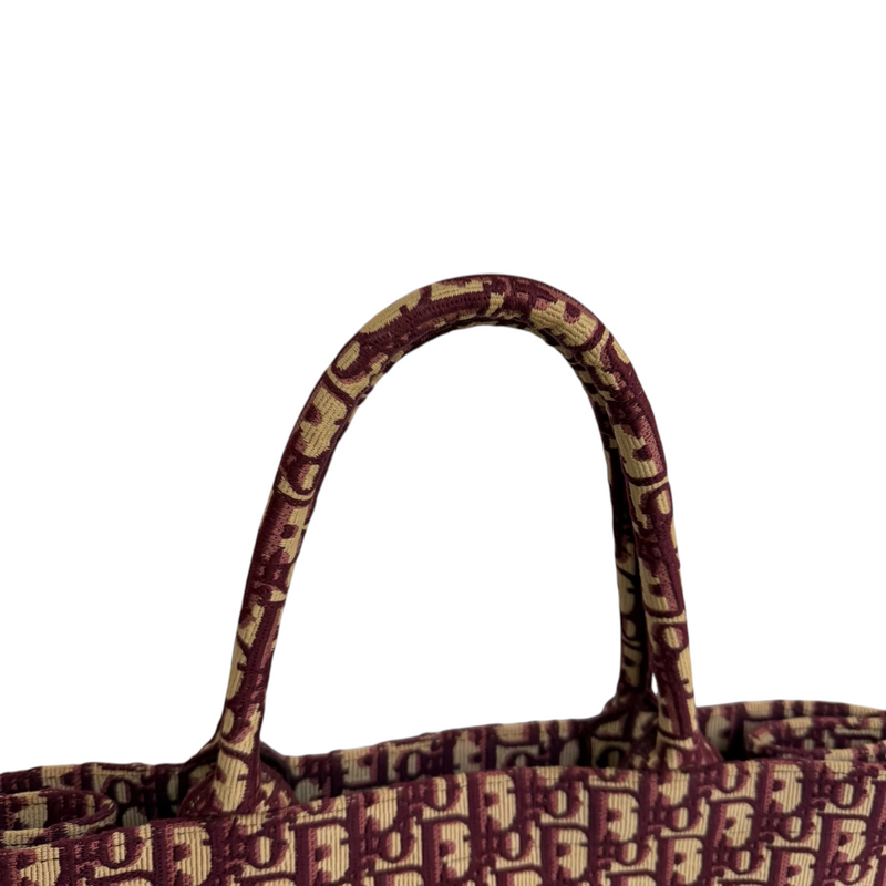 Book Tote Large Oblique Canvas Burgundy