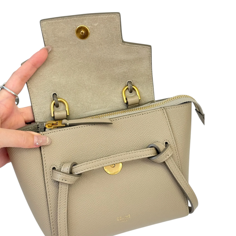 Belt Bag Pico Grained Calfskin Light Taupe GHW