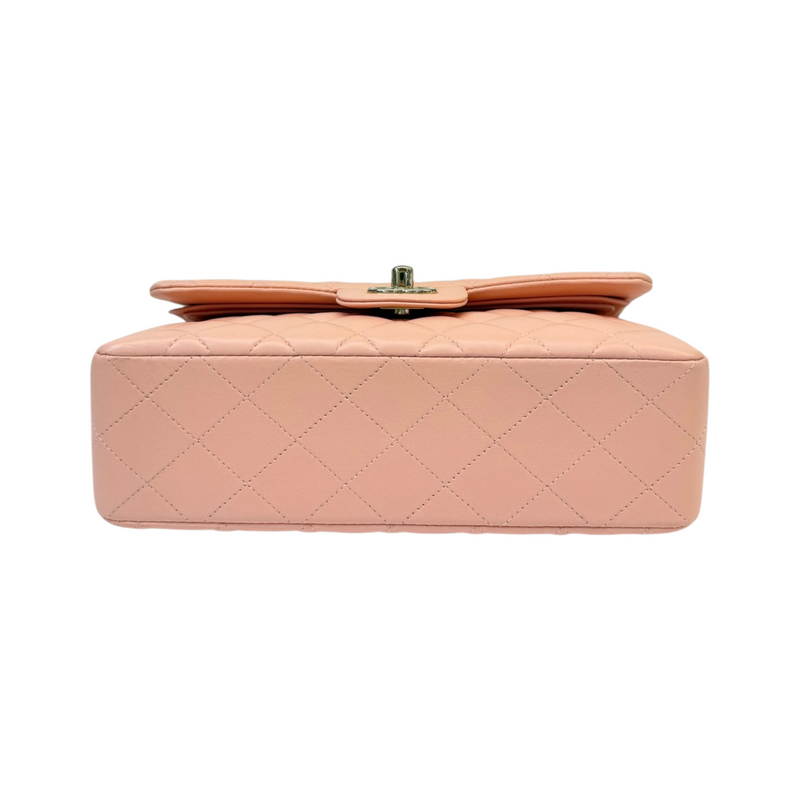 Classic Double Flap Small Lambskin Light Orange GHW