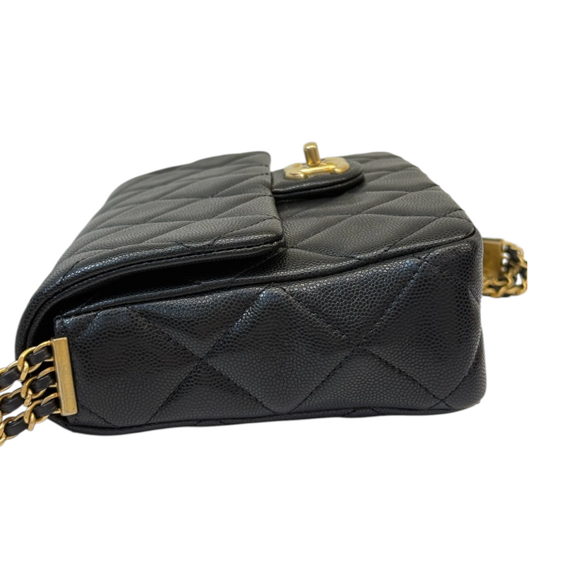 Seasonal Flap Crossbody Caviar Quilted Black GHW