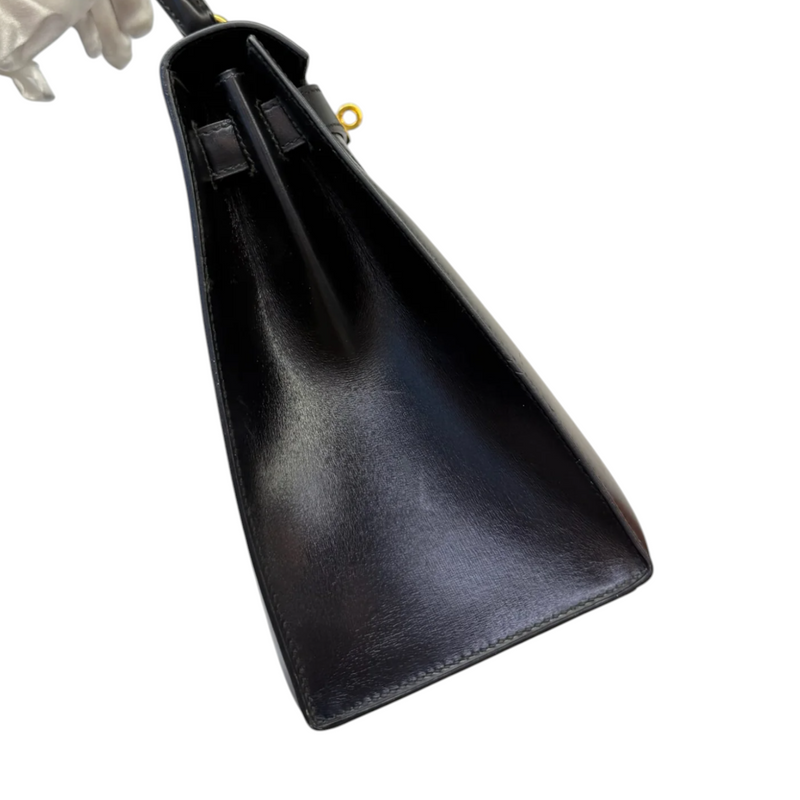 Vintage Kelly Sellier 28 Box Calfskin Black GHW