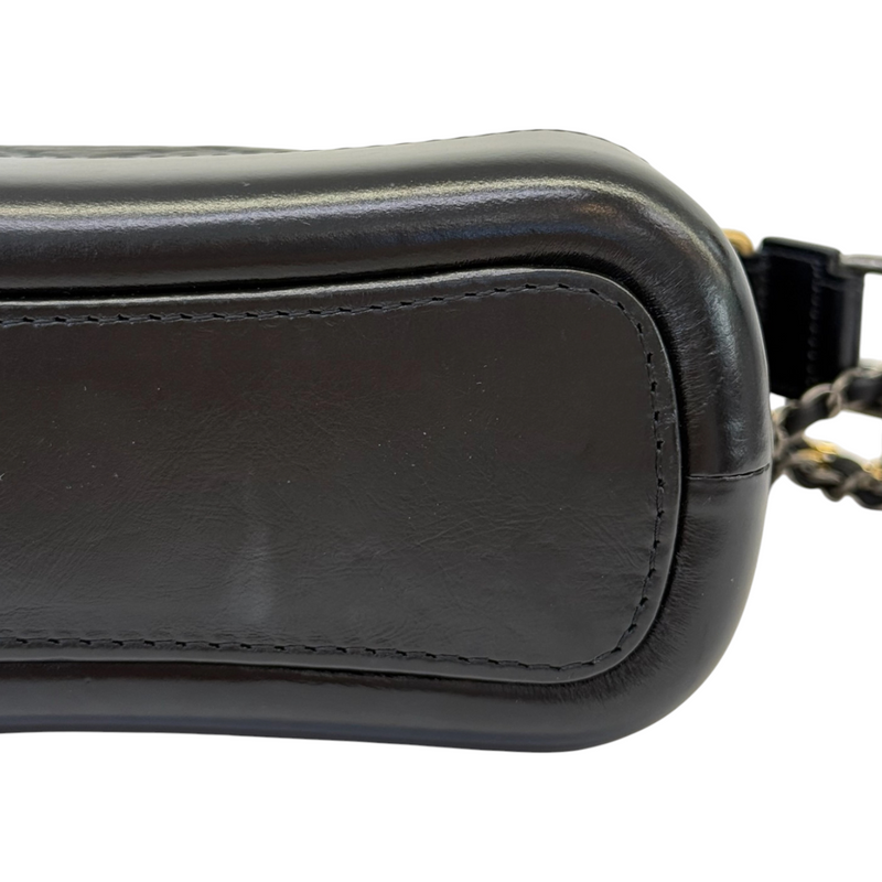 Gabrielle Hobo Small Aged Calfskin Quilted Black MHW
