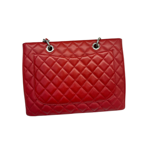 Grand Shopping Tote GST Caviar Quilted Red SHW