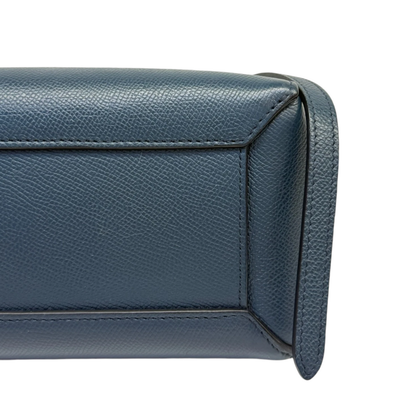 Nano Belt Bag Grained Calfskin Blue GHW