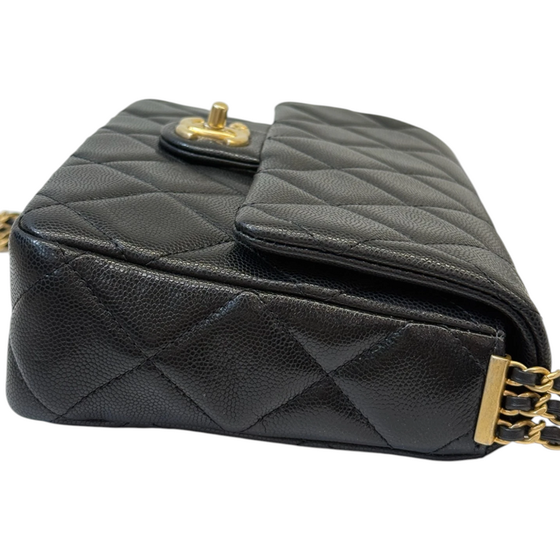 Seasonal Flap Crossbody Caviar Quilted Black GHW