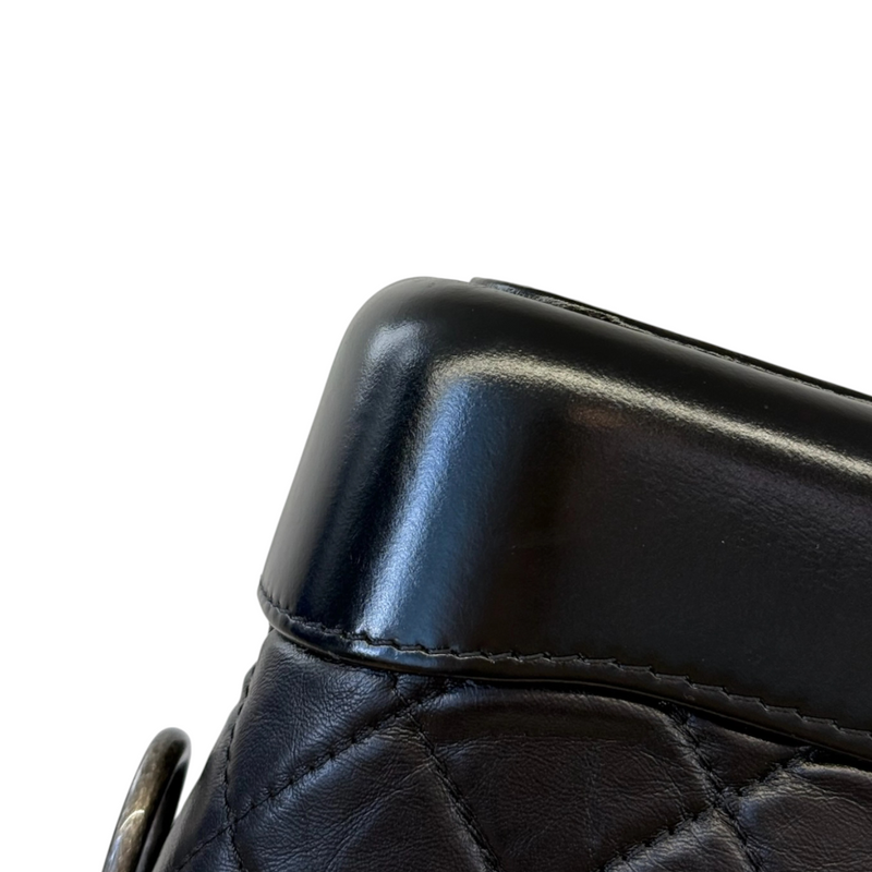 Gabrielle Hobo Small Aged Calfskin Quilted Black MHW