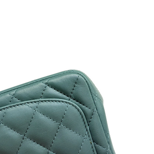 Square Flap Mini Lambskin Quilted Green LGHW