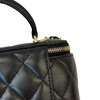 Top Handle Vanity Case Small Lambskin Black LGHW