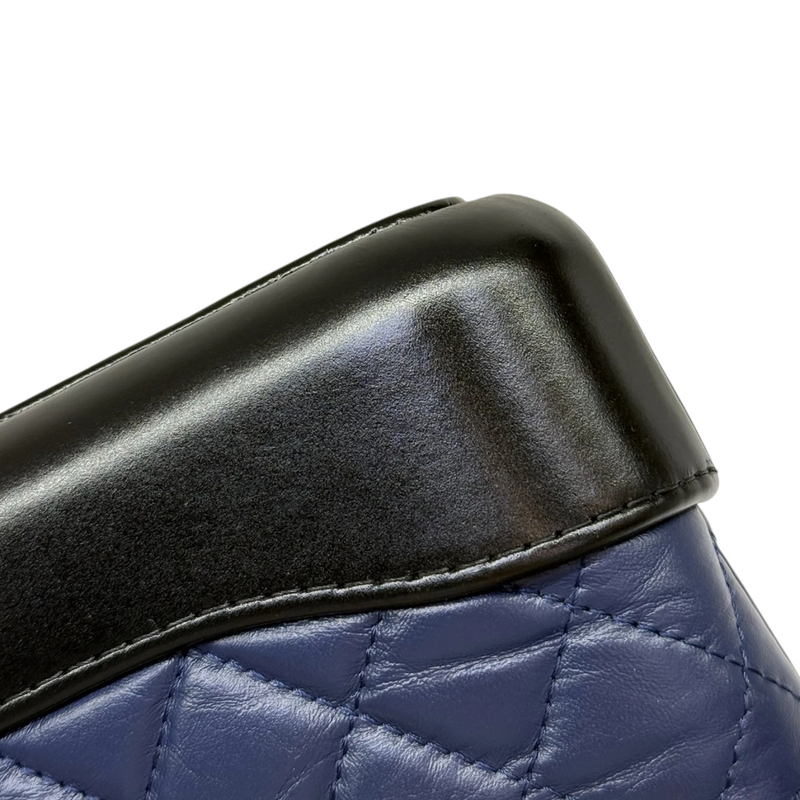 Gabrielle Clutch With Chain Small Calfskin Navy Black MHW