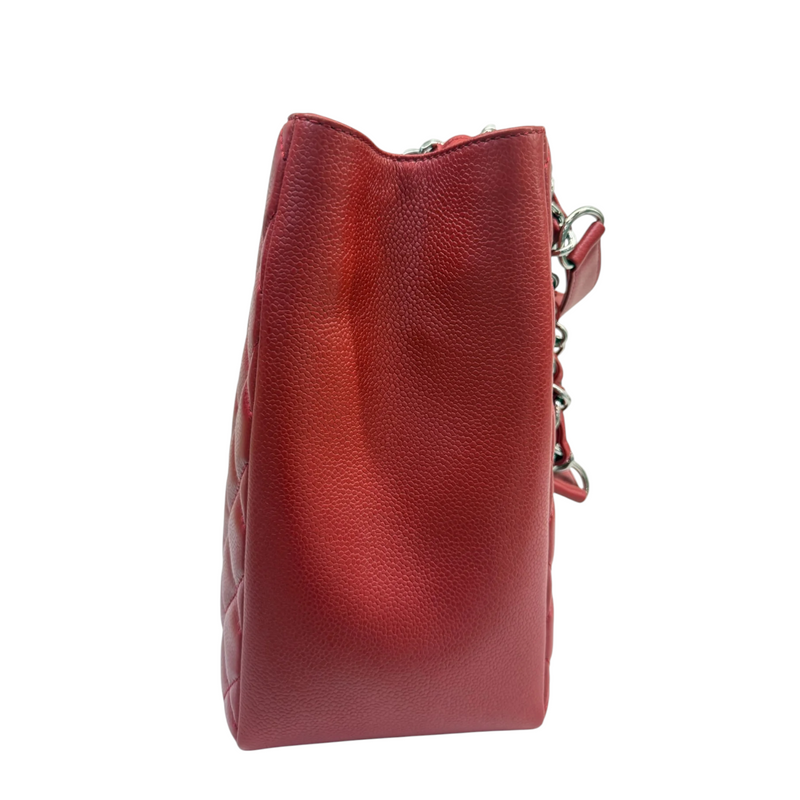 Grand Shopping Tote GST Caviar Quilted Red SHW