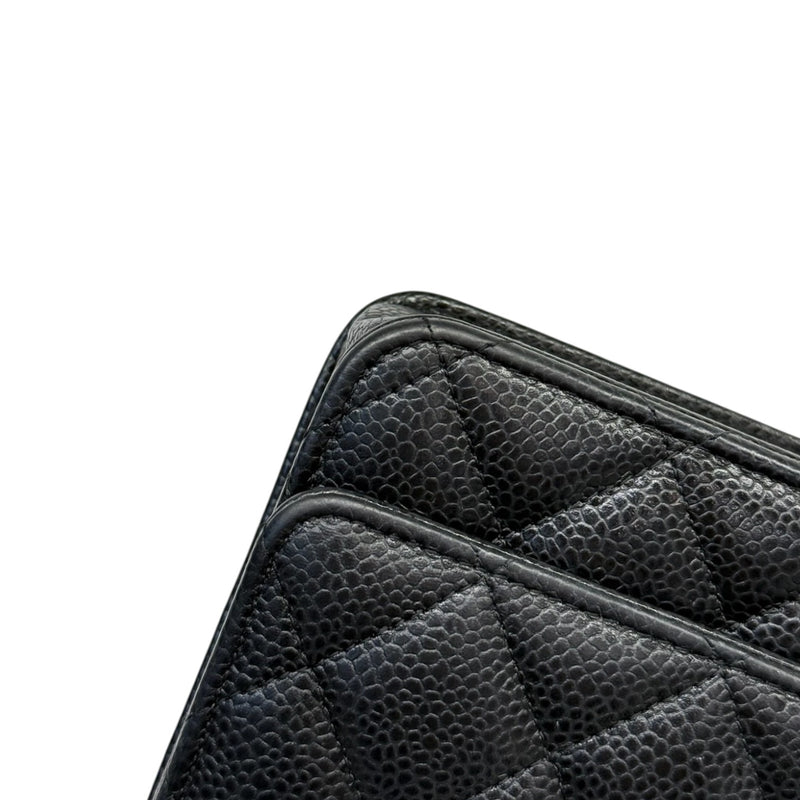 Wallet on Chain WOC Caviar Quilted Black SHW