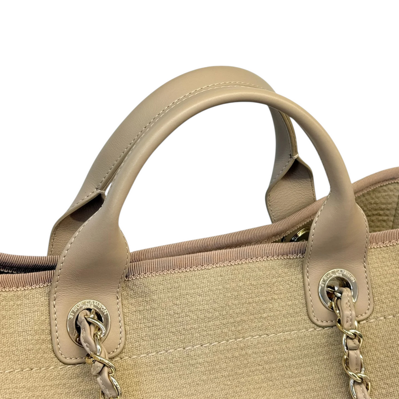 Deauville Tote Medium Mixed Fibers Beige LGHW