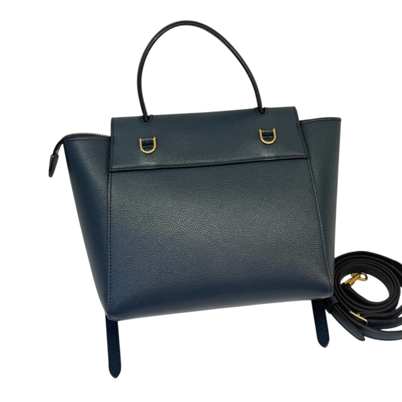 Nano Belt Bag Grained Calfskin Blue GHW