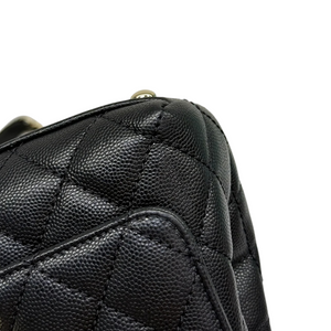 Coco Handle Clutch With Chain Mini Caviar Black GHW