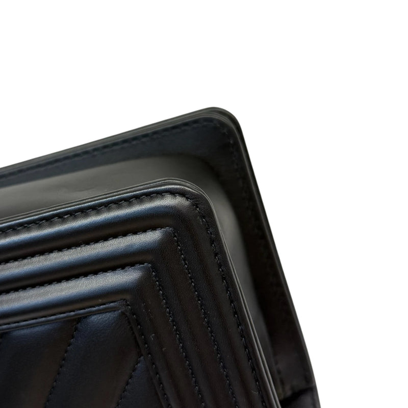 Boy Flap Small Calfskin Chevron Quilted Black GHW