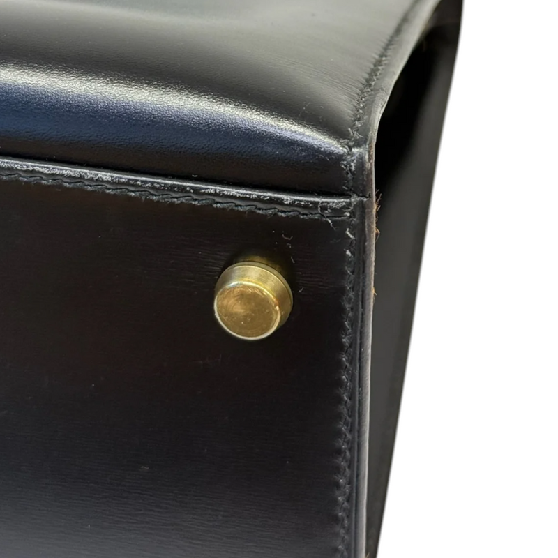 Vintage Kelly Sellier 28 Box Calfskin Black GHW