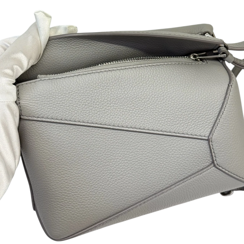Puzzle Mini Calfskin Quilted Grey SHW