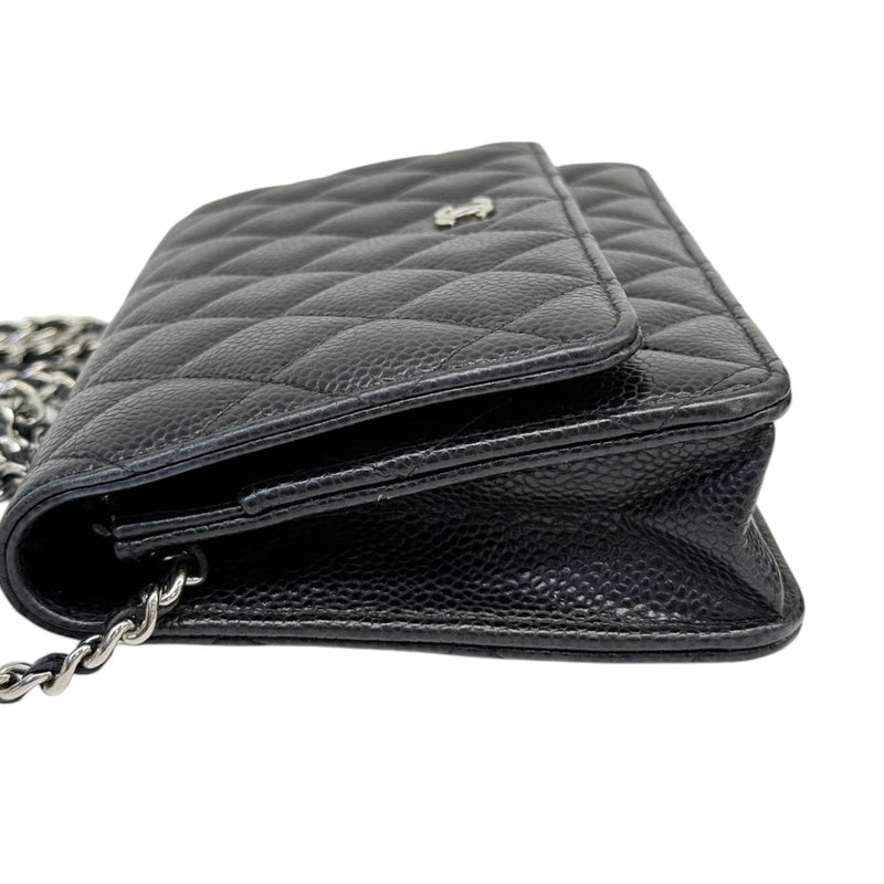 Wallet on Chain WOC Caviar Quilted Black SHW