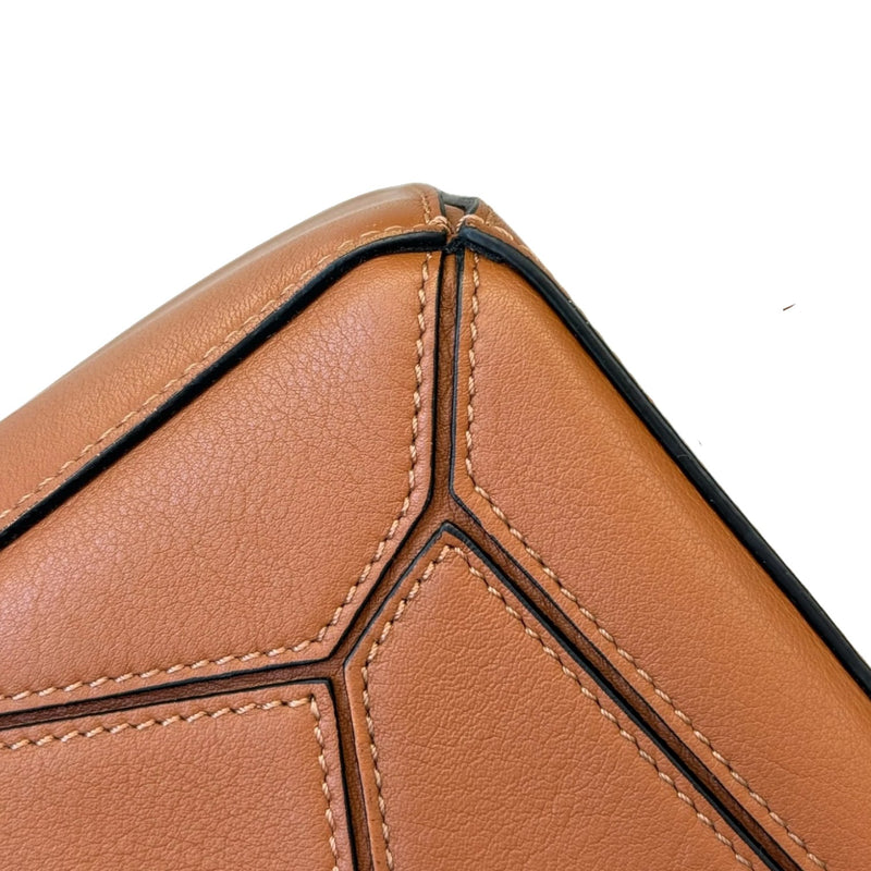 Puzzle Bag Small Calfskin Quilted Tan SHW