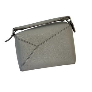 Puzzle Mini Calfskin Quilted Grey SHW
