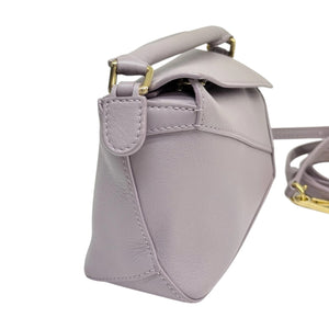Puzzle Edge Mini Calfskin Quilted Purple GHW