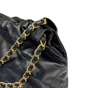 Chanel 22 Medium Shiny Calfskin Quilted Black GHW
