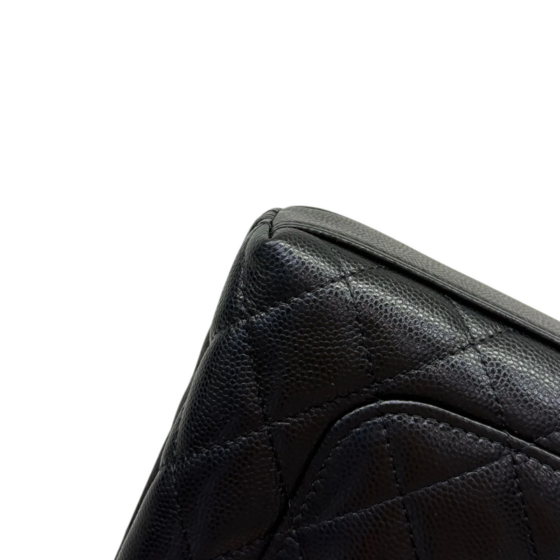 Coco Handle Clutch With Chain Caviar Quilted Black GHW
