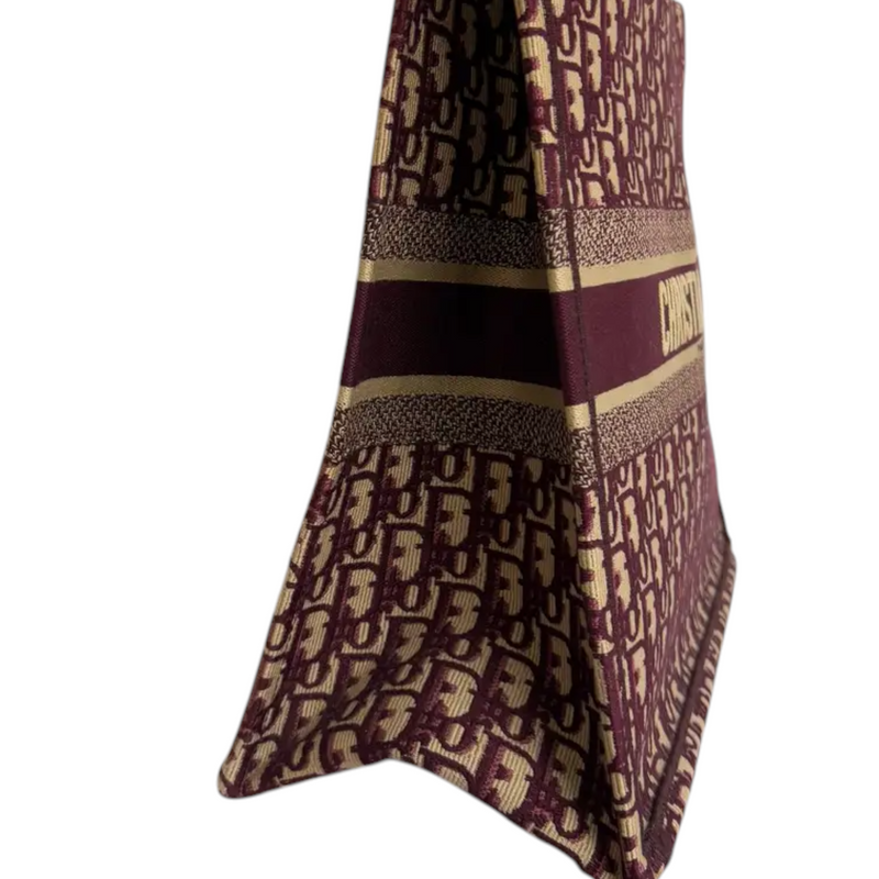 Book Tote Large Oblique Canvas Burgundy