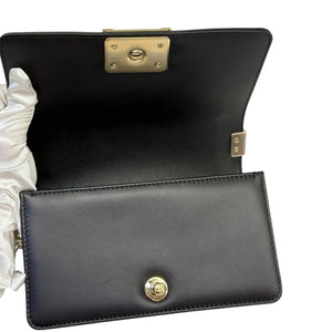 Boy Flap Small Calfskin Chevron Quilted Black GHW
