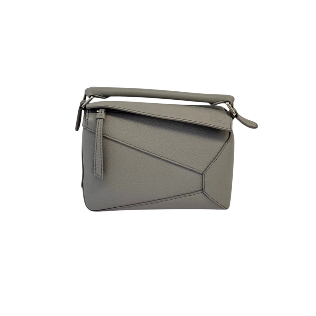Puzzle Mini Calfskin Quilted Grey SHW