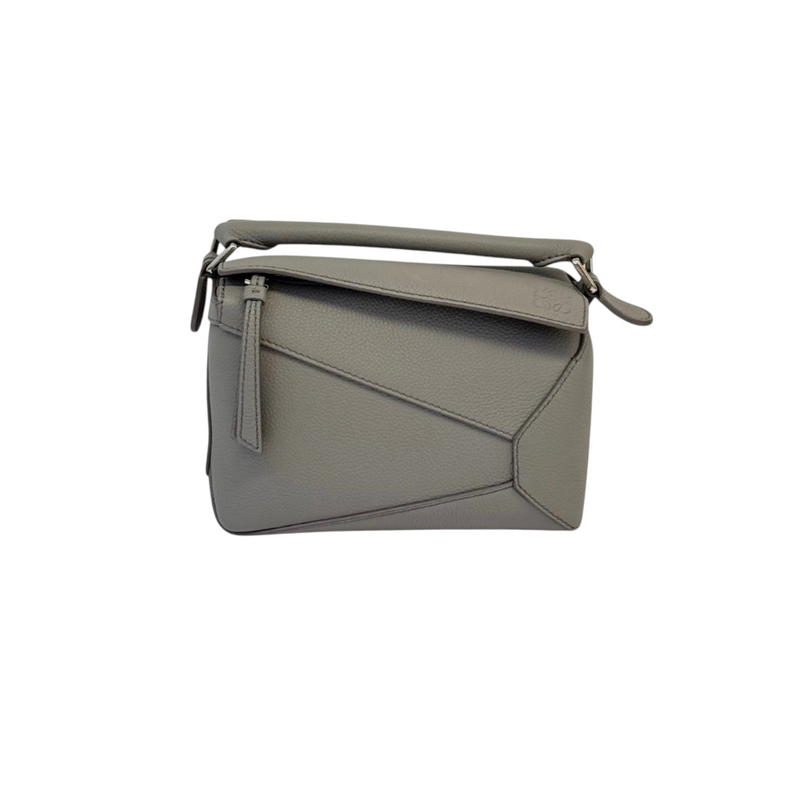 Puzzle Mini Calfskin Quilted Grey SHW