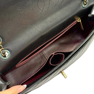 Diagonal Small Flap Calfskin Quilted Black GHW