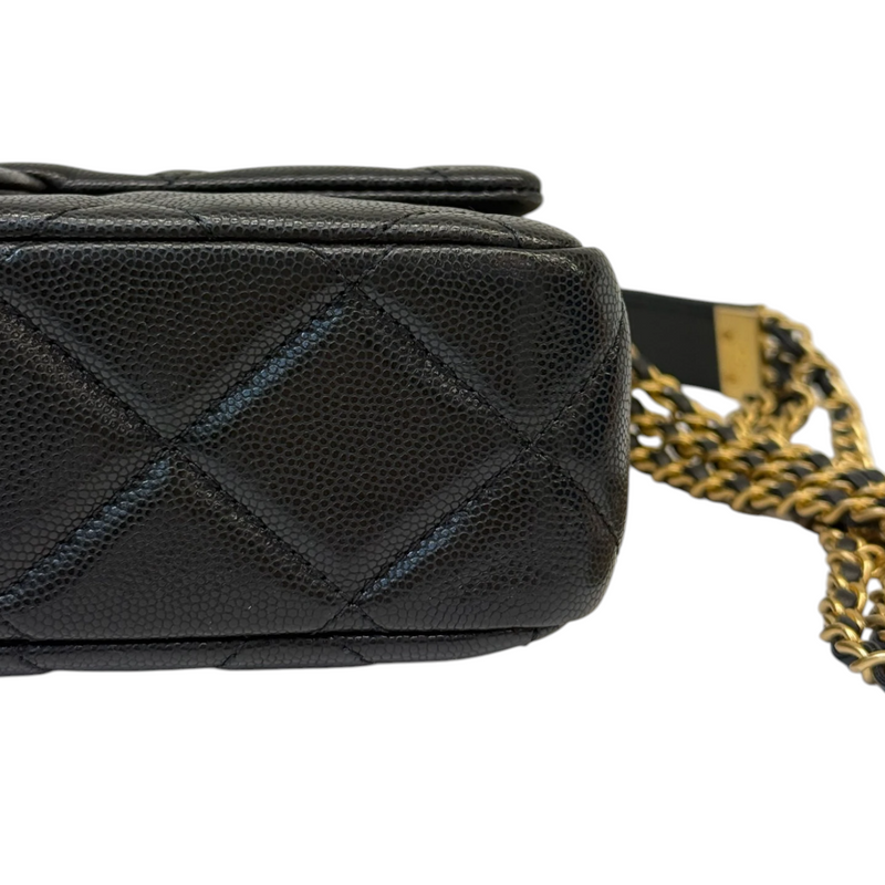 Seasonal Flap Crossbody Caviar Quilted Black GHW