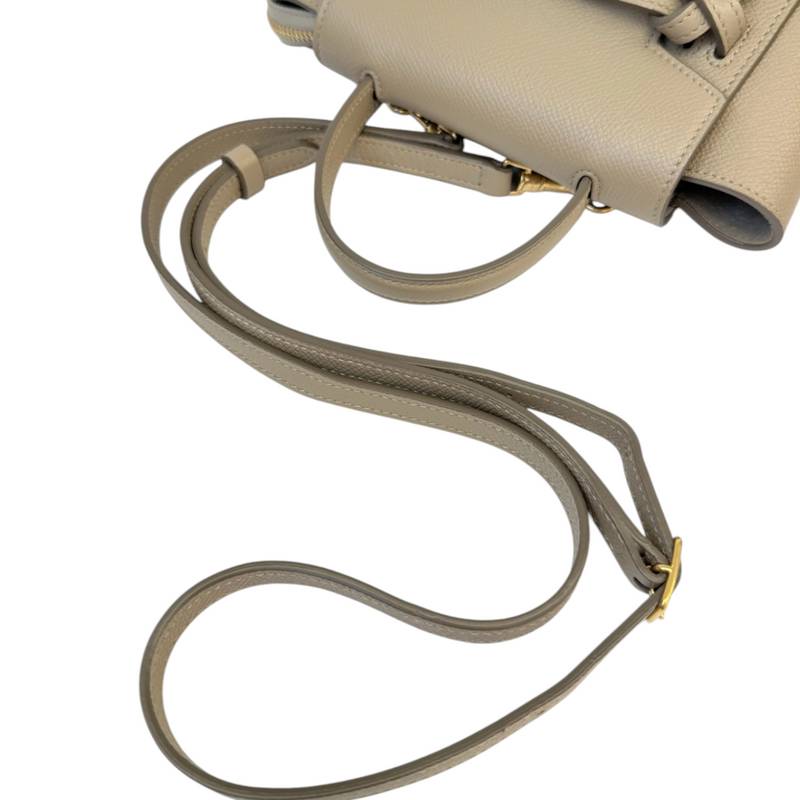 Belt Bag Pico Grained Calfskin Light Taupe GHW