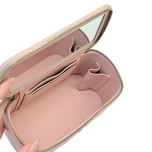 Vanity Case With Chain Sweet Camellia Small Lambskin Pink GHW