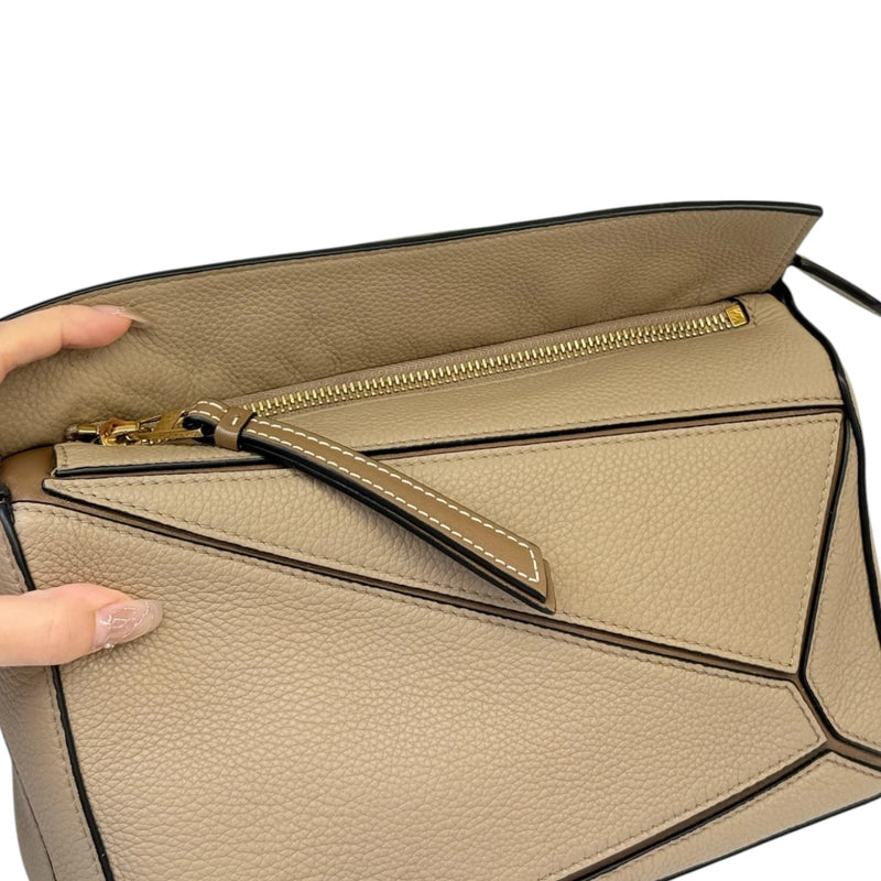 Puzzle Bag Small Grained Calfskin Sand GHW
