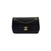 Clutch with Chain Flap Lambskin Quilted Red SHW