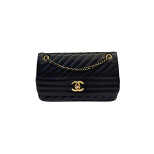 Diagonal Small Flap Calfskin Quilted Black GHW