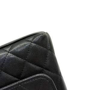Coco Handle Clutch With Chain Caviar Quilted Black GHW