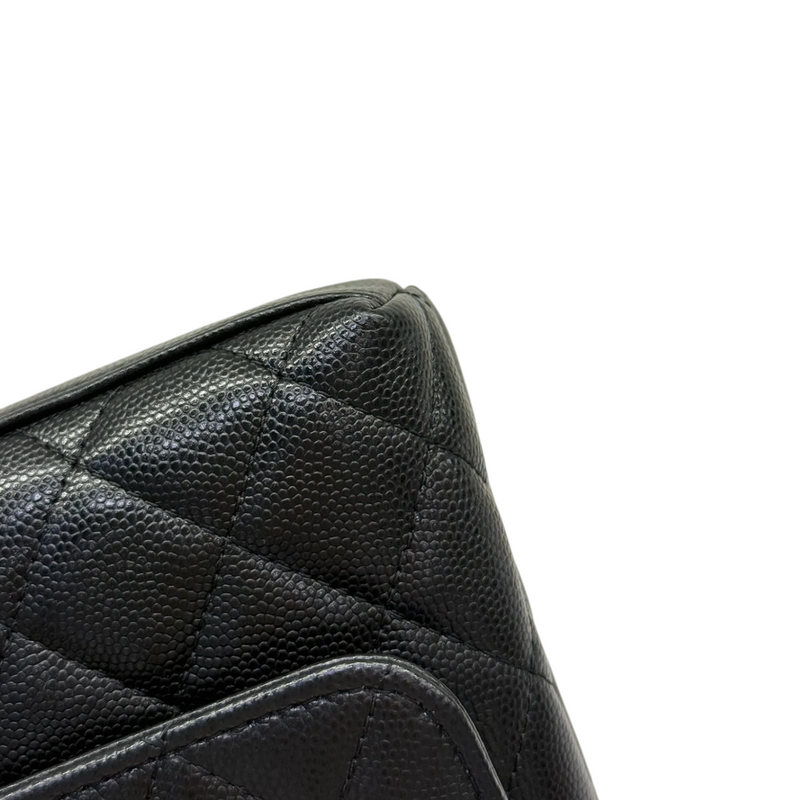 Coco Handle Clutch With Chain Caviar Quilted Black GHW