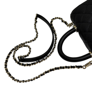 Coco Handle Clutch With Chain Mini Caviar Black GHW