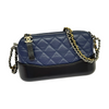 Gabrielle Clutch With Chain Small Calfskin Navy Black MHW
