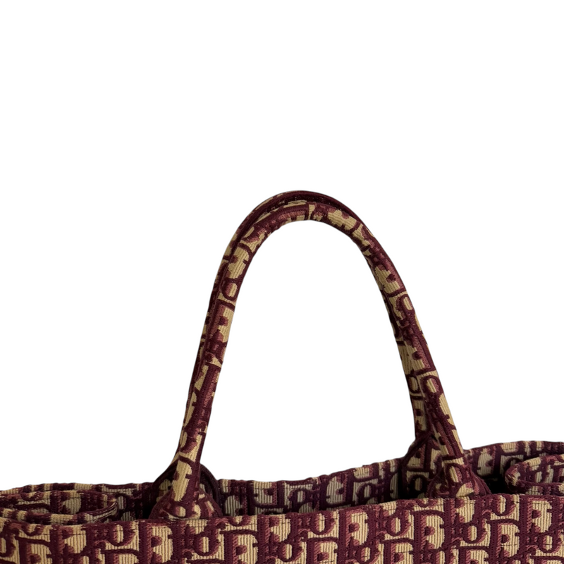 Book Tote Large Oblique Canvas Burgundy