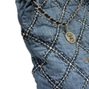 22 Medium Denim Quilted Stitched Blue SHW