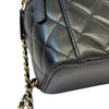 Top Handle Vanity Case Small Lambskin Black LGHW