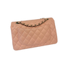 Classic Double Flap Small Lambskin Light Orange GHW