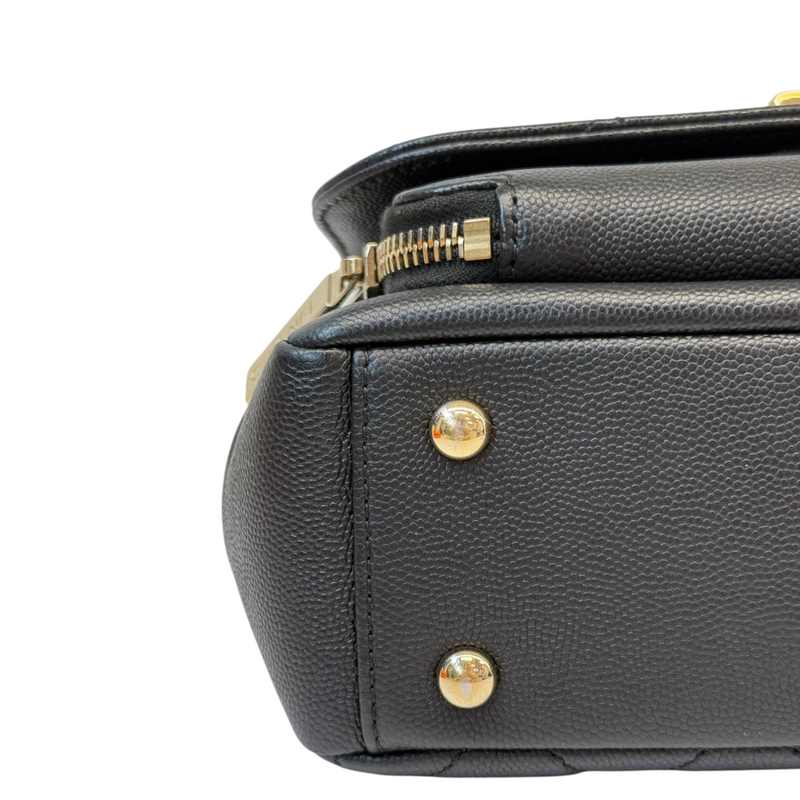 Business Affinity Flap Small Caviar Quilted Black LGHW