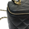 Top Handle Vanity Case Small Lambskin Black LGHW