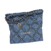22 Medium Denim Quilted Stitched Blue SHW